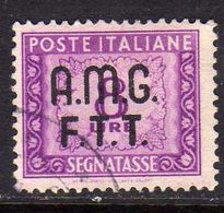 TRIESTE A 1947 - 1949 AMG-FTT SEGNATASSE POSTAGE DUE TAXES TASSE LIRE 8 USATO USED OBLITERE - Segnatasse