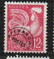 Préoblitéré Yvert N° 111, Type Coq Gaulois 12f - 1953-1960