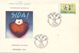 ROMANIA  SIDA PROTECTION OF CHILDREN BUCAREST 1991  FDC COVER   (AGO200039) - First Aid