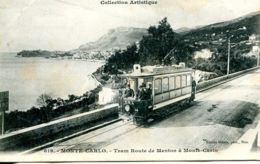 N°2401 R -cpa Monte Carlo -tram Route De Menton à Monte Carlo- - Strassenbahnen