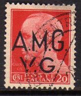 VENEZIA GIULIA 1945 - 1947 TRIESTE AMGVG AMG VG POSTA ORDINARIA IMPERIALE CENT. 20 (II) RUOTA WHEEL USATO USED OBLITERE' - Afgestempeld