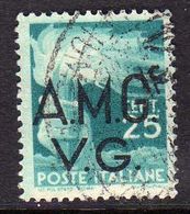 VENEZIA GIULIA 1945 - 1947 TRIESTE AMGVG AMG VG POSTA ORDINARIA CENT. 25c USATO USED OBLITERE' - Usati