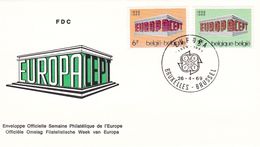 B01-173 BELG.1969 1489 à 1490 FDC Europa Cept  Bruxelles Brussel 2.95€ - 1961-1970