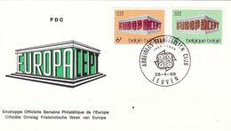 B01-173 BELG.1969 1489 à 1490 FDC Europa Cept  Leuven Louvain 2.95€ - 1961-1970