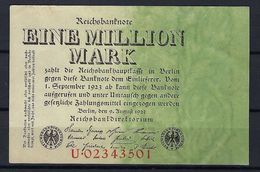 ALLEMAGNE 1923:  Billet De 1 Mo. De Mark De La Reichsbank, Bon état - 1 Mio. Mark