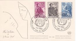 B01-173 BELG.1960 1125-1127 FDC Antwerpen Anvers Wereldjaar Vd Vluchteling Année Mondiale Du Réfugié  2.5€ - 1951-1960