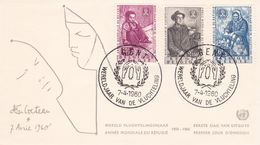 B01-173 BELG.1960 1125-1127 FDC Gent  Wereldjaar Vd Vluchteling Année Mondiale Du Réfugié  2.5€ - 1951-1960