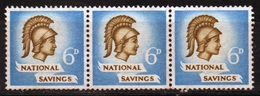 GB 1951- 6d National Savings Cinderella Stamp In Strip Of 3. - Werbemarken, Vignetten