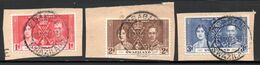 Swaziland - 1937 Coronation Set (o) CORONATION CANCEL # SG 25-27 , Mi 25-27 - Swasiland (...-1967)