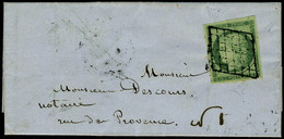 Lettre N° 2, 15c Vert Obl Grille Légèe Sur L Pour Paris, Au Verso Paris 22 Jan 51 + Levée De 8 1/2 Du Soir F T.B. Signé  - Other & Unclassified