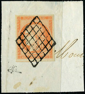 Fragment N° 5a, 40c Orange Vif Obl Sur Grand Fragment, Superbe, Signé Brun - Other & Unclassified