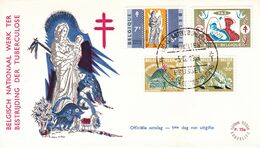 B01-174 BELG.1959 1114 1115 1119 & 1120 FDC   Antiteringszegels,Belgische Legenden  Antituberculeux ,folklore Belges3.75 - 1961-1970