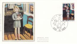 B01-174 BELG.1972 1638 FDC' Soie-zijde De Pinte Tableau Gustave De Smet 1877 1943 Fille 1.25€. - 1961-1970