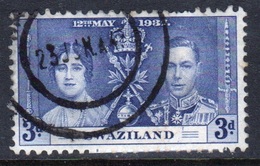 Swaziland 1937 George VI Single 3d Coronation Stamp In Fine Used Condition. - Swaziland (...-1967)