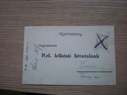 Nyomtatvant Reformatus Lelkeszi Hivatal Verec  1916 - Banat-Bacska