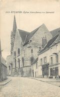CPA 91 Essonne Etampes Eglise Notre Dame - Rue Darnatal Boulangerie - Etampes