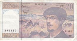 BILLETE DE FRANCIA DE 20 FRANCS DEL AÑO 1997 SERIE C.053   (BANKNOTE) CLAUDE DEBUSSY - 20 F 1980-1997 ''Debussy''