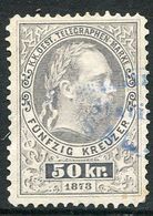 AUSTRIA 1874 Telegraph Engraved 50 Kr, Perforated 10½ Used.  Michel 14A - Telegrafo