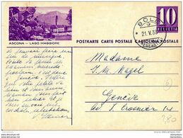 41-47 - Entier Postal Avec Illustration "Ascona" Cachet à Date De Bôle 1938 - Interi Postali