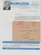 Delcampe - Vieux Papiers Circulaire La Vie Des Métiers Avec Son Enveloppe LYON 21 Novembre 1961 - Pubblicitari
