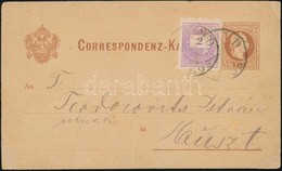 1878 2kr Osztrák Díjjegyes Levelezőlap Magyarországon Felhasználva Színesszámú 2kr Díjkiegészítéssel "ARAD" - Huszt, Lát - Altri & Non Classificati