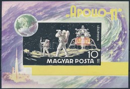 ** 1969 Apollo 11 Vágott Blokk Arany Színnyomat Nélkül. Nagyon Ritka, Mindössze Néhány Példány Létezhet Belőle! / Mi 72  - Altri & Non Classificati