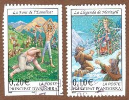 AND009 ANDORRA FRANCESE 2002 NR LEGGENDE € 0.10 + € 0.20 USATI DIFETTOSI - Used Stamps