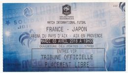 AIX EN PROVENCE - Match International Futsal - Tribune Officielle - Mardi 3 Avril 2018 - Tickets - Entradas
