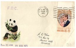 (G 9) Hong Kong (on Panda Cover) Posted To Australia - 1973 - Briefe U. Dokumente