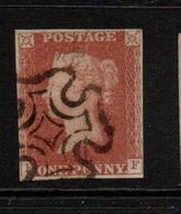 GB Victoria Penny Red Imperf  ; 4 Tight Margin; Maltese Cross ; - Used Stamps