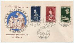 SAAR - SARRE - VOLKSHILFE / 10-12-1956 ENVELOPPE FDC ILLUSTREE (ref LE4197) - FDC