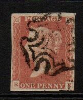 GB Victoria Penny Red Imperf  ; Pale Red Brown;  ; Maltese Cross .  4 Margin - Used Stamps