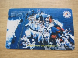 Autelca Phonecard,childrens On Warship,used - Corea Del Sud