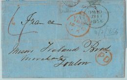 BK0273 - IRELAND - POSTAL HISTORY - PREPHILATELIC COVER With BLUE CROWNED Paid - Préphilatélie