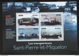 Saint Pierre Et Miquelon BF 10 Bateaux Transporteurs  Neuf ** MNH Sin Charmela - Blocchi & Foglietti