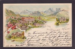 CPA Suisse Helvétia Schweiz Svizzera Circulé Litho Gruss Canton De Saint Gall RAGAZ - St. Gallen