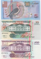 Suriname : Série De 3 Billets UNC : 5G 2000 + 25G 1998 + 100G 1998 - Surinam