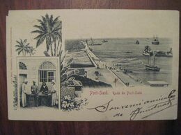 Port Said 1902 Egypte CPA La Rade France Adressée à Montélimar Nougats CADET Nougatier Voir Au Dos - Brieven En Documenten