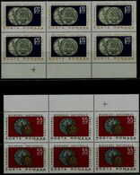 ROMANIA 1967 100 YEARS NATIONAL COIN BLOCK OF 6 MI No 2589-90 MNH VF !! - Neufs