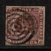DENMARK  Scott # 2 VF USED 4 MARGINS (Stamp Scan # 716) - Usati
