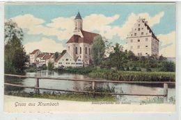 Gruss Aus KRUMBACH - Bayern - Stadtpfarrkirche Mit Schloss - Krumbach