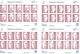 Moldova 2000 . Famous People '2000. 4 M/S Of 10.  Michel # 353-56  KB - Moldavie