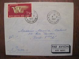 Viet Nam 1952 France Saigon Indo Chine Enveloppe Cover Air Mail Indochine Vietnam Par Avion Colonie - Viêt-Nam