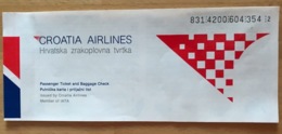 CROATIA AIRLINES TICKET 11JUL98 ROME SPLIT ROME - Billetes