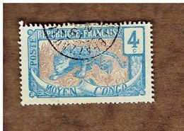 MOYEN CONGO. (Y&T) 1907-17 -.n°50   * Panthère *  4c *  Obli - Neufs