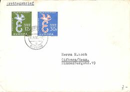 Saar Saarland Ersttagsbrief Europa 1958  (prix Fixe Fixed Price) - Posta Aerea