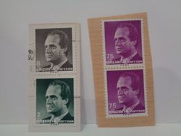 Lote De 4 Sellos Postales. Juan Carlos I. España. Correos. 2, 8 Y 75 Pesetas. - Autres & Non Classés