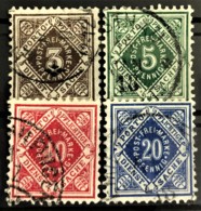 WÜRTTEMBERG 1906/10 - Canceled - Mi 113-116 - Used