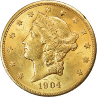 Monnaie, États-Unis, Liberty Head, $20, 1904, Philadelphie, TTB+ - 20$ - Double Eagles - 1877-1901: Coronet Head