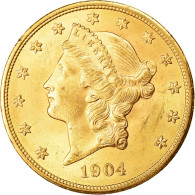 Monnaie, États-Unis, Liberty Head, $20, Double Eagle, 1904, U.S. Mint - 20$ - Double Eagles - 1877-1901: Coronet Head (Tête Couronnée)